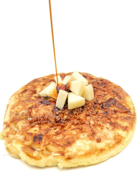 Maxi pancakes aux pommes caramélisées - Santé gourmet