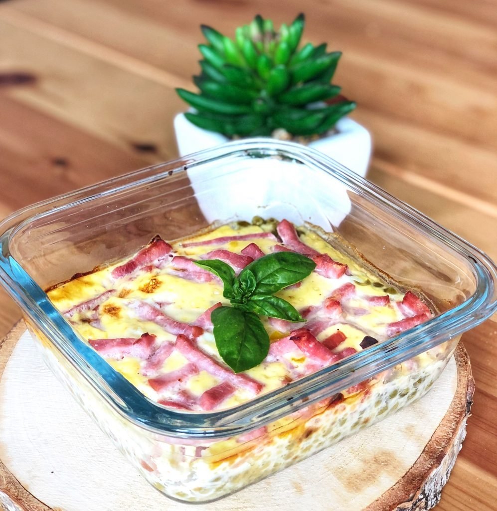 Clafoutis petits pois-bacon-boursin healthy - Santé gourmet