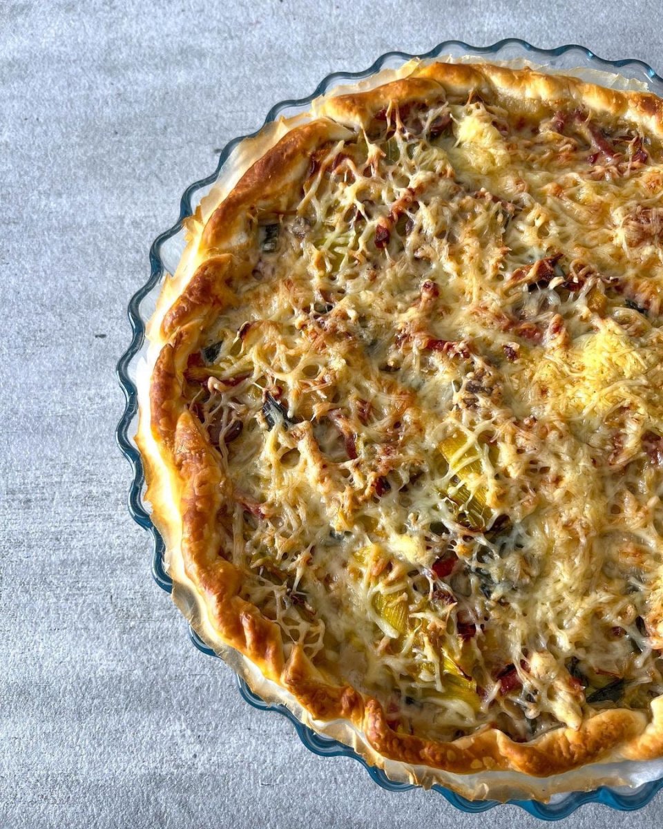 Quiche poireaux champignons et bacon - Santé gourmet