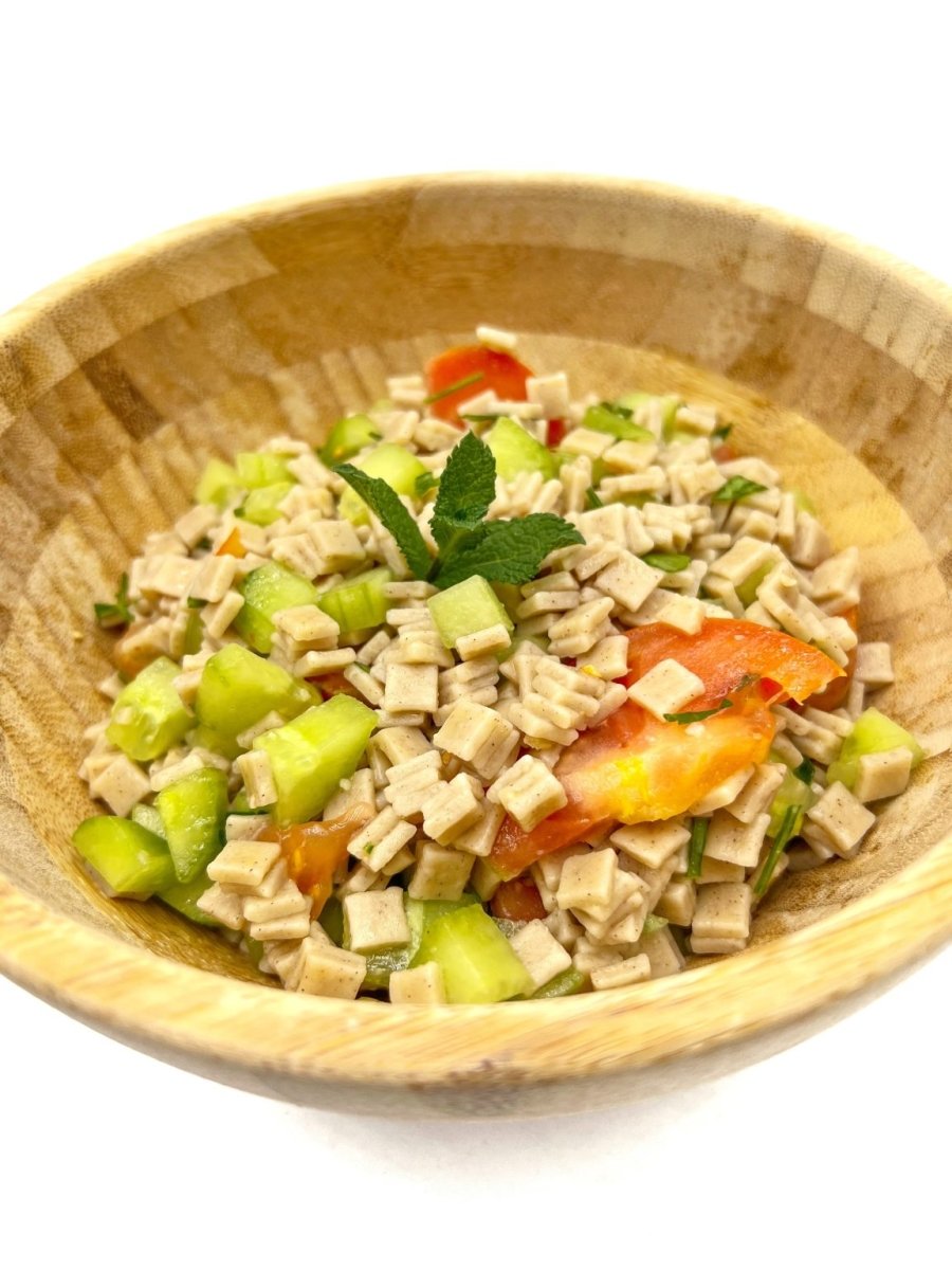 Salade de crozets aux tomates, concombres et olives - Santé gourmet Image