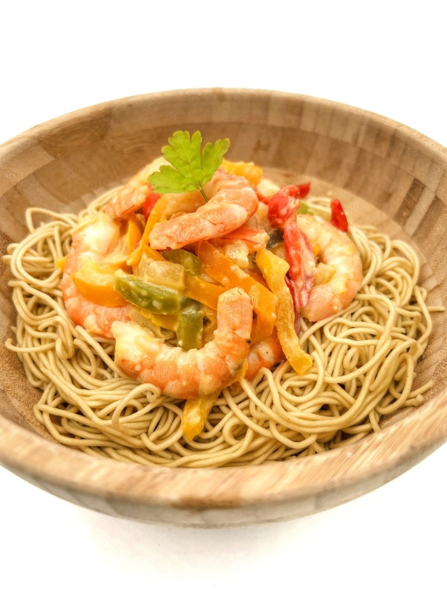 Curry de crevettes et noodles - Santé gourmet